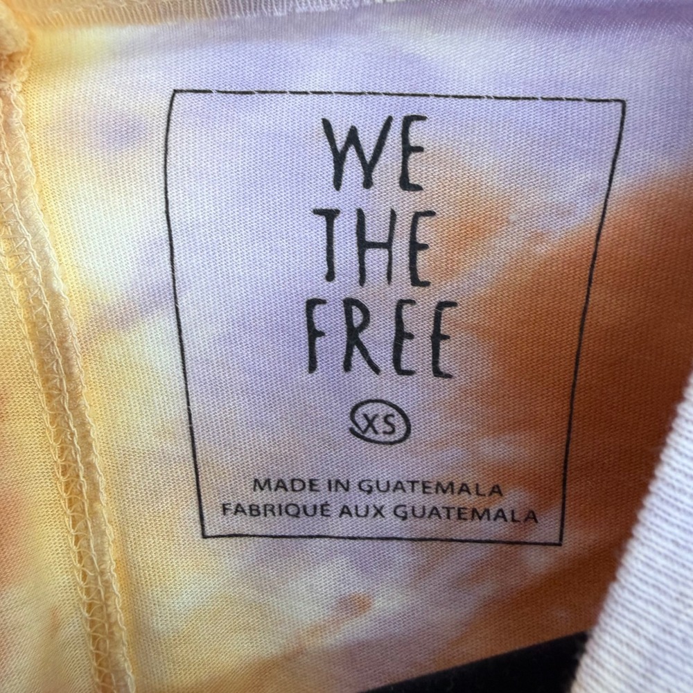 FREE PEOPLE WE THE FREE BE FRIE TIE DYE TEE XS LILAC WOODS OVERSIZED BOHO HIPPIE - Picture 3 of 7